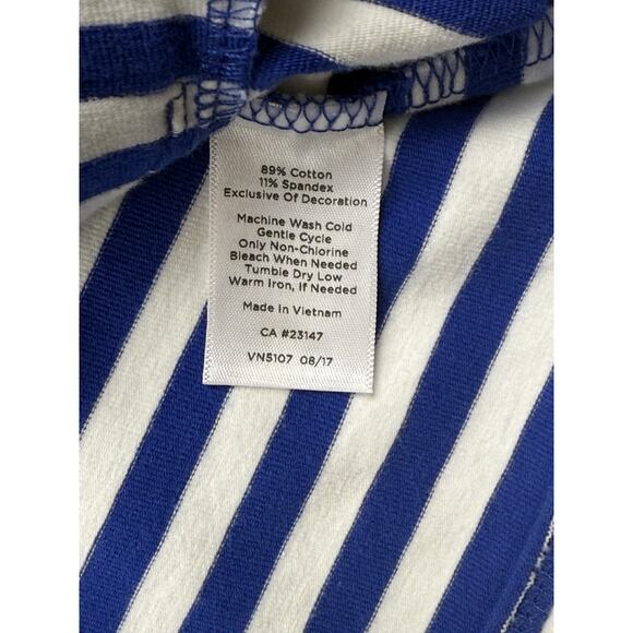 T by TALBOTS Activewear Jacket Women Large Blue Pink White Stripe Full Zip - Picture 7 of 10